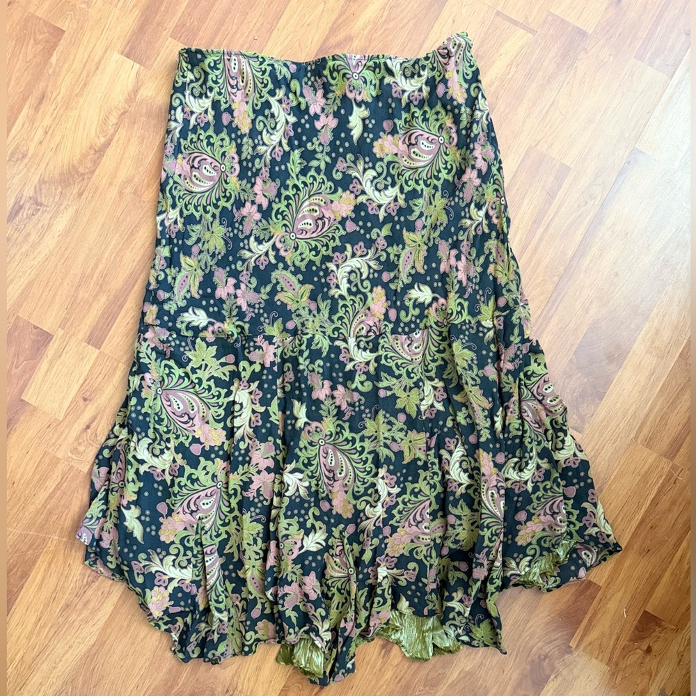 💚Vintage Reversible Ruffle Midi Skirt💚